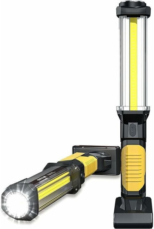 Thumbnail - Wiederaufladbare LED-Arbeitsleuchte, COB-Inspektionslampe, Taschenlampe mit extrem leistungsstarkem Magnet für Auto, Gar...