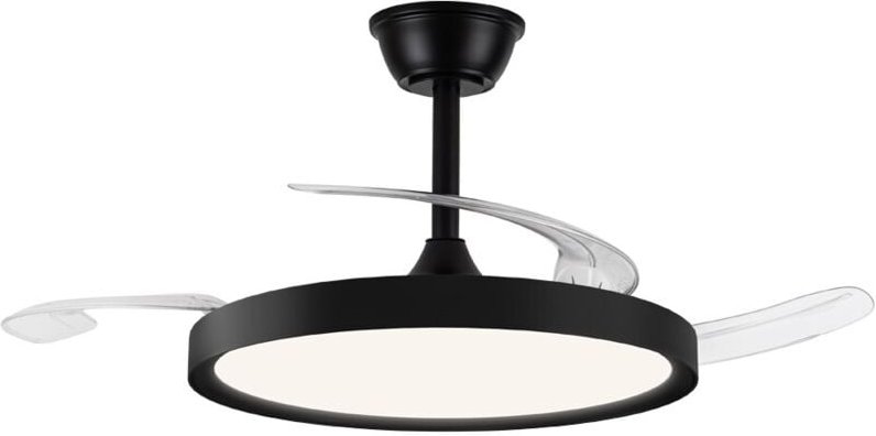 Polaris Schwarzer 43W 4430Lm cct Dim LED-Ventilator mit einziehbaren Flügeln