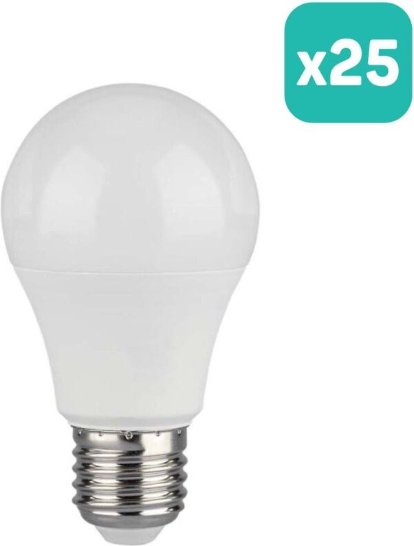 V-TAC LED-Glühbirne GLS - E27-Fassung - IP20 - Weiß - 10,5W - 1055 Lumen - 3000K - 25er-Pack