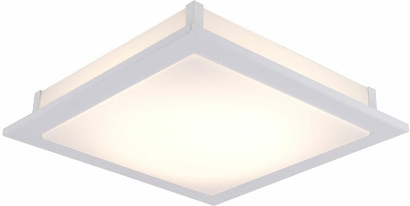 Led Deckenleuchte eckig Esszimmer Deckenpanel Wohnzimmer Deckenlampe weiß, aus Stahl und Glas, 1x led 18W 1506Lm warmwei...