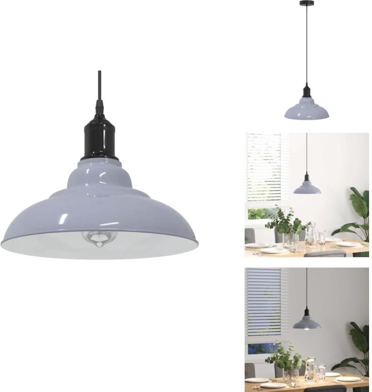 Pendelleuchte Höhenverstellbar E27 Grau Glänzend ø 31 cm Metall - Pendelleuchte - Pendelleuchten - Pendellampe - Pendell...