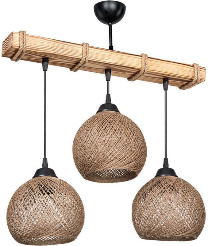 Hanglamp Fiona Noyer Beige Metalen Frame 50x20x63 Cm