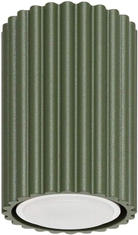 Thumbnail - Licht-erlebnisse - Deckenspot Aluminium GU10 ø 6,5 cm Aufputz Olivgrün rund Modern Spot Lampe Decke