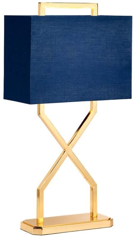 Tischleuchte Schreibtischlampe Beistelllampe Stahl Gold h 67,8cm Wohnzimmerlampe