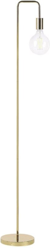 Beliani - Stehlampe Gold 140 cm aus Metall Kabel mit Schalter Wohnzimmer Schlafzimmer Küche Flur Schlichtes, Modernes De...