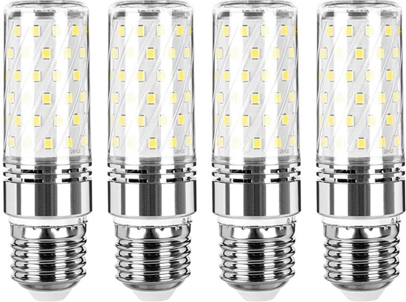 Jusch - Set 4 Becuri led, E27, 16 w (150 w), 1300 lm, Maislicht, 6000 K/4000 K/3000 k, smd 2835, transparent/gebogen