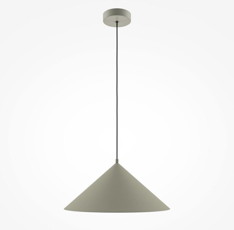 Thumbnail - Maytoni Basic Cone Moderne 35 cm kuppelförmige Pendelleuchte, Khaki, 1 x E27, grauer Schirm