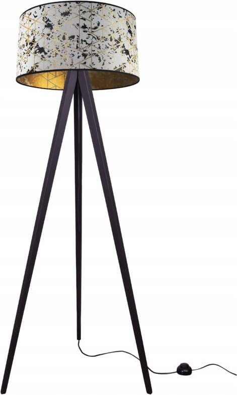Thumbnail - Stehlampe mit Dreibein und Holzlampenschirm, 45 cm