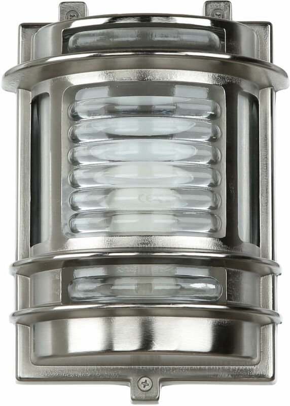 Licht-erlebnisse - Außenleuchte Messing IP64 in Nickel Maritim