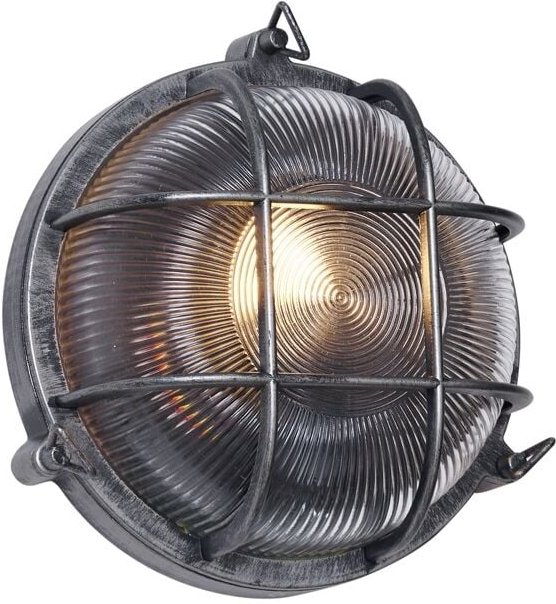 Außenwandleuchte Silber Rund IP44 - Noutica