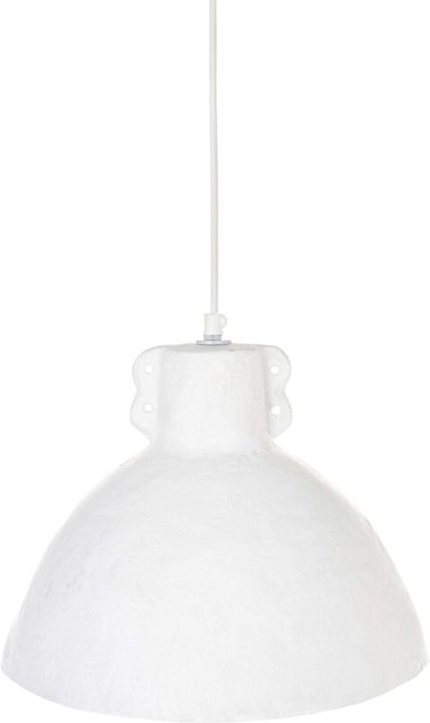 Beliani - Hängelampe Weiß Papiermaché Handgefertigter Schirm Organisch Natürlich