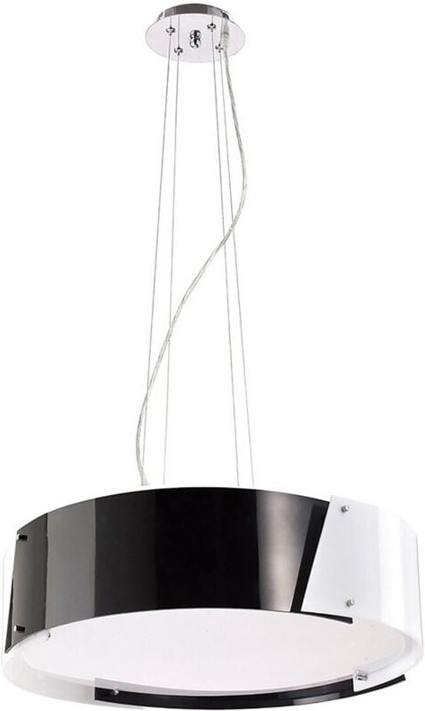 Inspired Dakota Pendelleuchte, klein, 4-flammig, E27, poliertes Chrom/schwarz-weißes Acryl