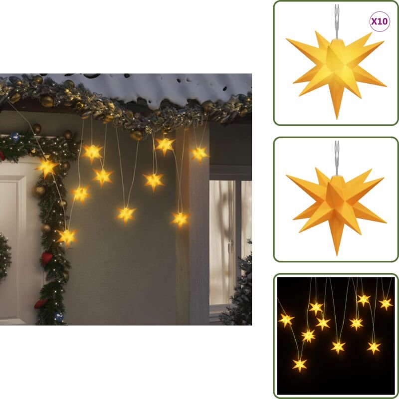 LED-Weihnachtsstern mit 10 LEDs Gelb 10 cm - led Sternlicht - Weihnachtsdeko - Lichterkette - Outdoor Beleuchtung - Indo...