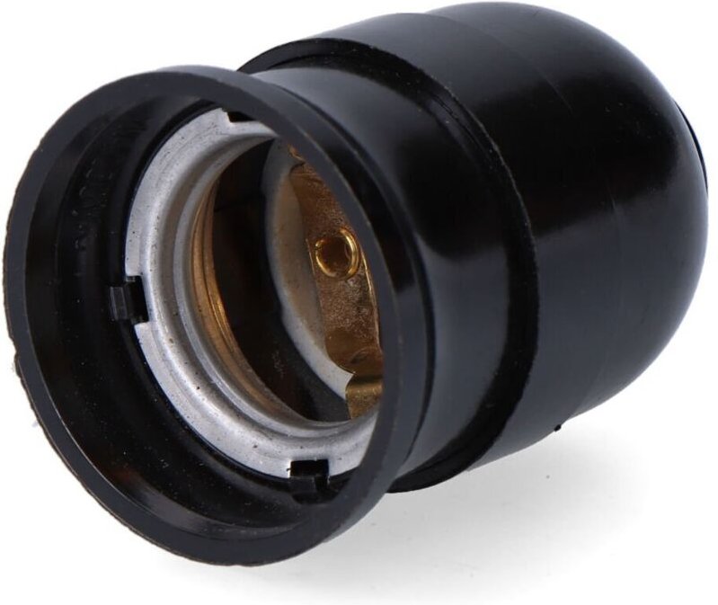 Keramik-Innenfassung aus Bakelit E27, 4 bis 230 V, schwarz, ø43 x 65 mm (eingeschweißt)