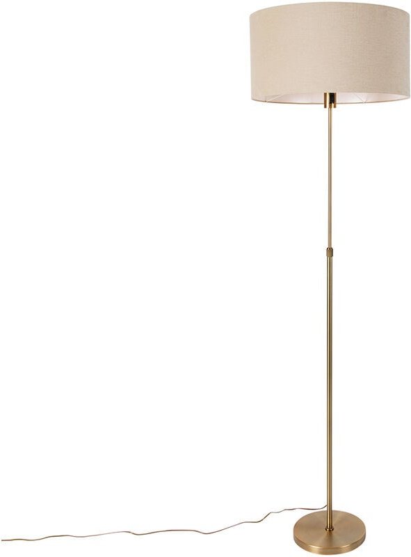 Stehlampe verstellbar bronze mit Schirm hellbraun 50 cm - Parte