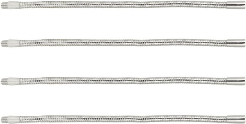Zoternen - 4 Stück LED-Schwanenhals-Lampenschlauch, Tischlampen-Leuchten, Zubehr, LED-Schlauch, Metallrohr, Chrom, 35 cm