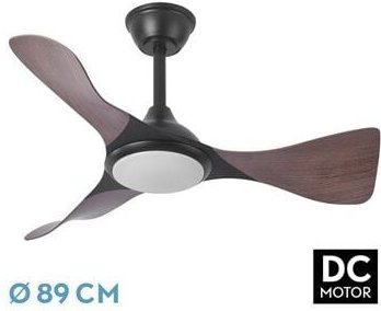 Thumbnail - Dc 'Caimán' dimmbarer Deckenventilator mit Fernbedienung (36W 3CCT 3600lm) schwarz und eiche