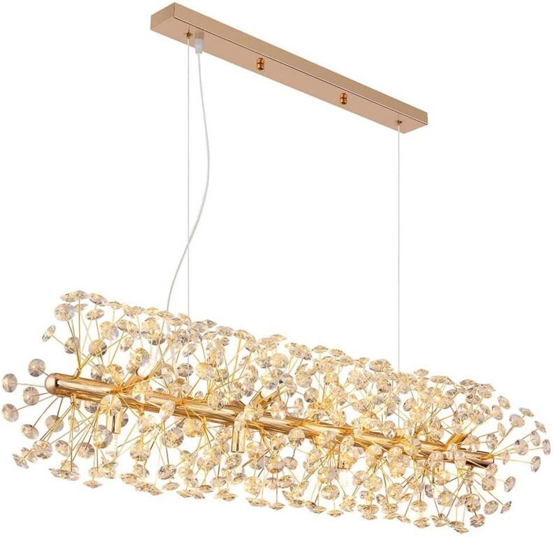 Thumbnail - Hängeleuchte Pendelleuchte Esszimmerlampe LED 12-Flammig Kristall klar gold G9