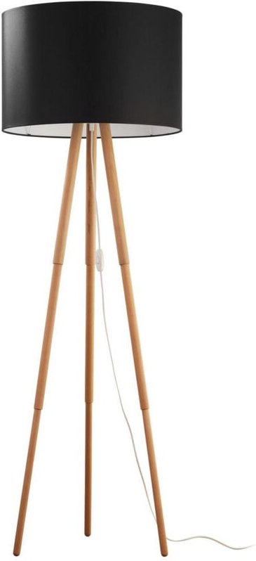 TK Tokyo Dreibein-Stehleuchte Kiefer, Schwarz 1xE27