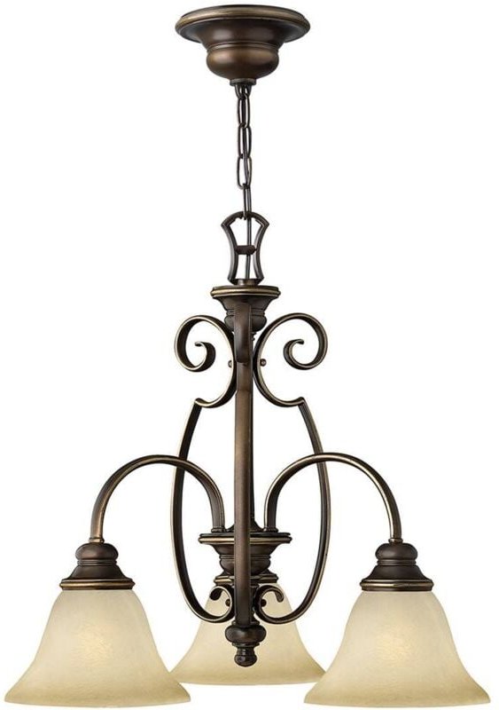Elstead - Cello - Multi Arm Kronleuchter 3 Light Antique Bronze Finish, E27