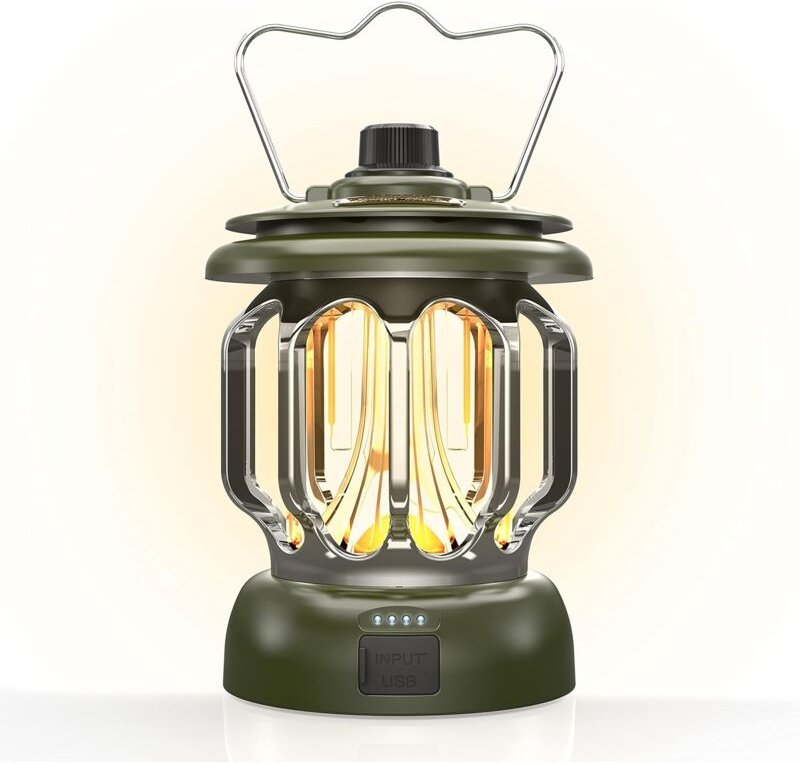 LED-Campingleuchte, wiederaufladbar, dimmbar, Notbeleuchtung, 130 Stunden Akkulaufzeit, für Stromausfälle, Hurrikane, im...