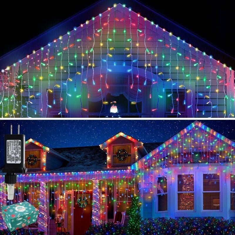 10 m lange Weihnachtsbeleuchtung mit 300 LEDs für den Außenbereich, 8 Modi, wasserdichte Lichterkette für Schlafzimmer, ...