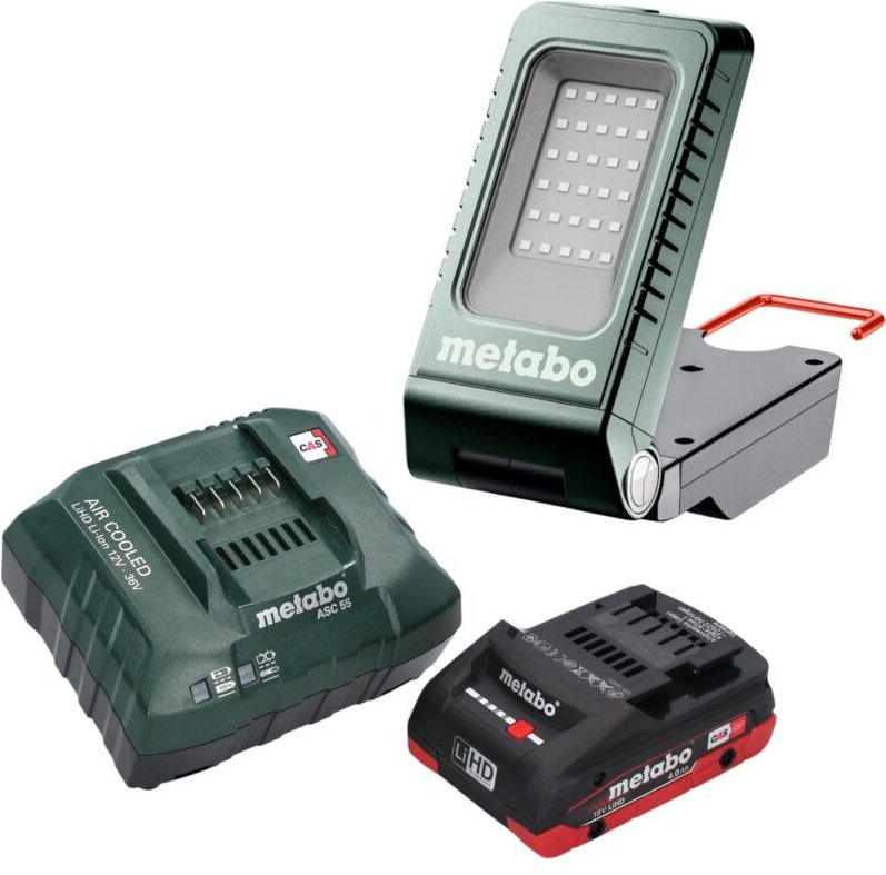 Metabo BSA 18-1000 Akku Baustrahler 18 V 1000 lm + 1x LiHD Akku 4,0 Ah + Ladegerät