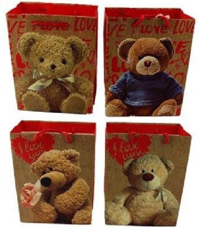 Trade Shop Traesio - Trade Shop - set mit 6 valentinstags-geschenktüten bärentüte 26X32X12,5CM 59520 verschiedene modell...