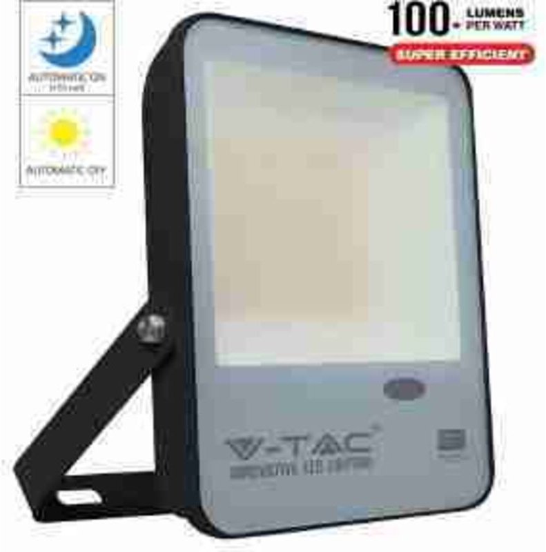 LED20176 VT-117 200W LED Sensor Tageslicht Flutlicht SAMSUNG CHIP 100LM/W Schwarzes Gehäuse 6500K