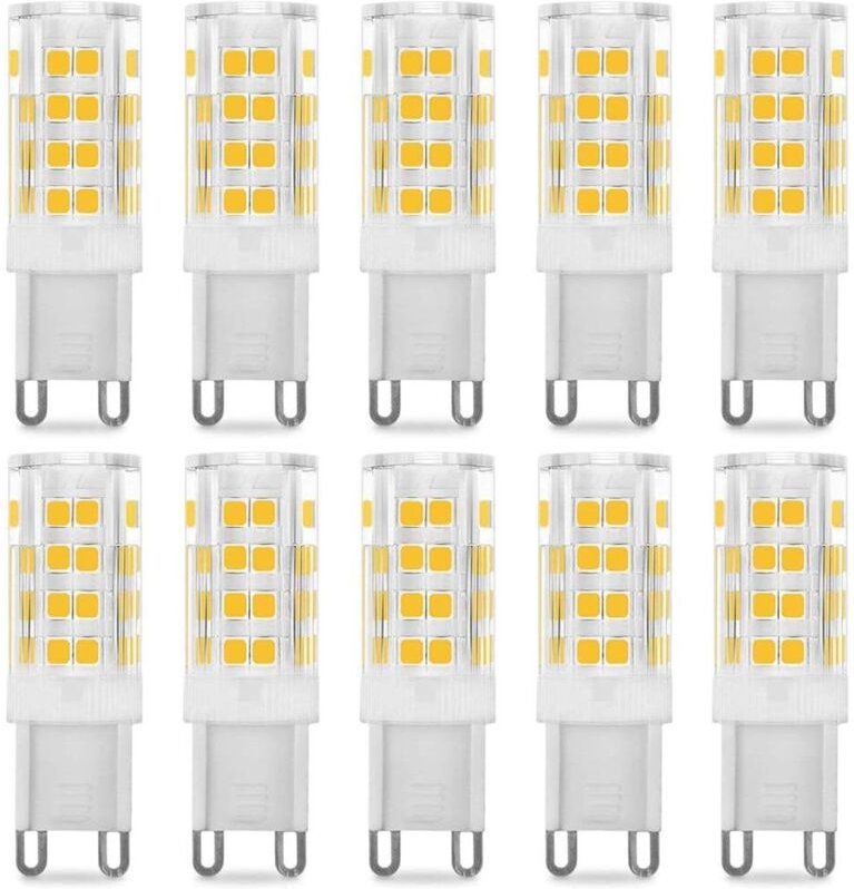 G9 5W LED-Lampe, entspricht 40W, warmweiß (3000K), 220–240V, 360° Abstrahlwinkel, 10er-Packung