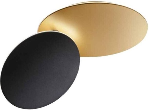 Thumbnail - Drum LED-Deckenleuchte aus mattschwarzgoldenem Metall 33W Perenz