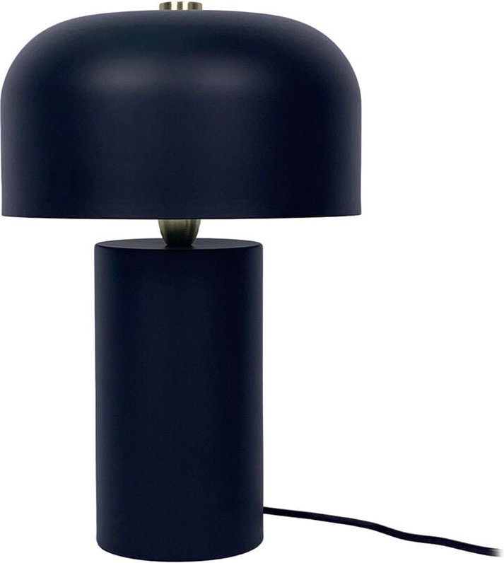 Relaxdays Tischlampe, Pilz Design, Metall, E14, Nachttischlampe mit Kabel, HxD: 40 x 25 cm, Schreibtischlampe, schwarz