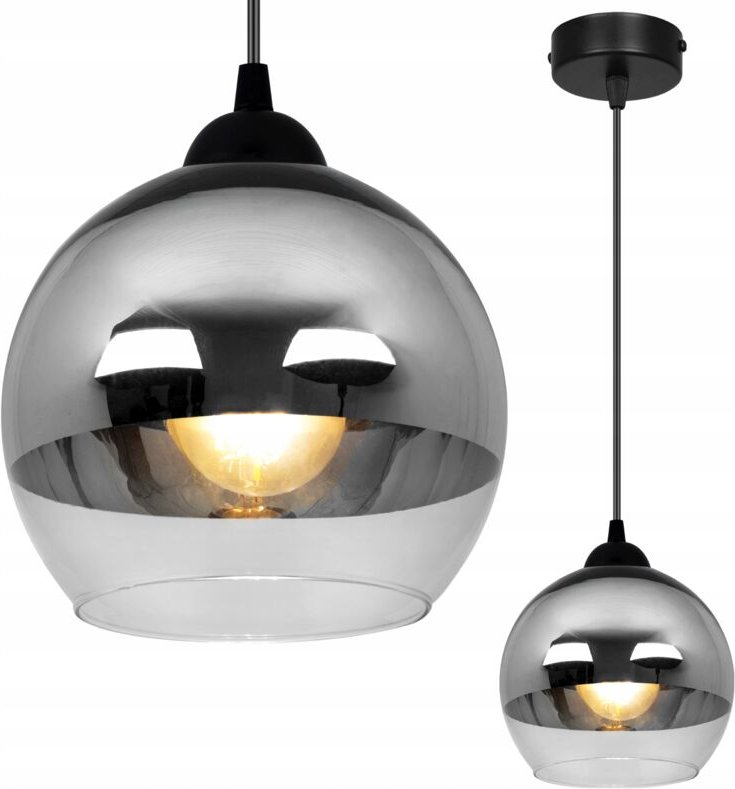 Elegante Hängelampe, Glaslampe, Chrom, Led