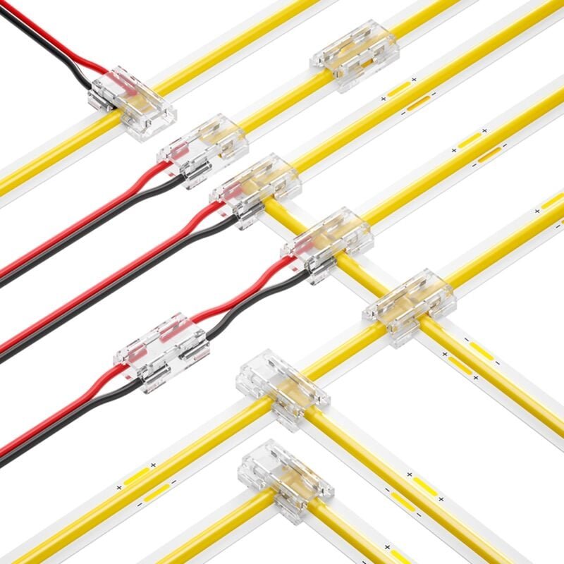 Thumbnail - Ledkia - Clip-Verbinder 9 in 1 für led Streifen 12/24V dc smd und cob IP20 Breite 5mm/8mm/10mm 8 mm
