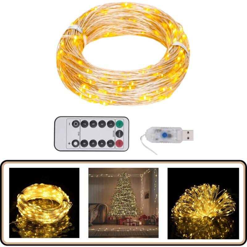 LED-Lichterkette mit 150 LEDs Warmweiß 15 m - LED-Lichterkette - Weihnachtsdeko - Outdoor-Beleuchtung - Indoor-Dekoratio...