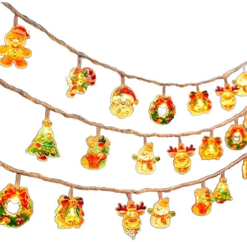 Weihnachtslichterkette, 40 LEDs, warmweiß, festliche Dekoration für drinnen und draußen, für Zuhause, Party