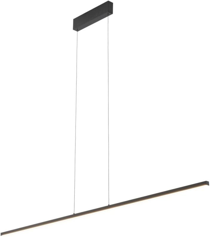 Led Hängeleuchte Metall Aluminium warmweißes Licht 3000 k 1000 lm h: max. 160 cm Schwarz länglich