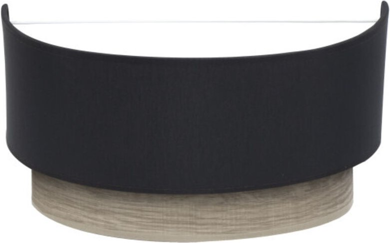 Fabrilamp - Wandleuchte Tania 1xe27 Schwarz/Holz Grau 15x30x16 Cm