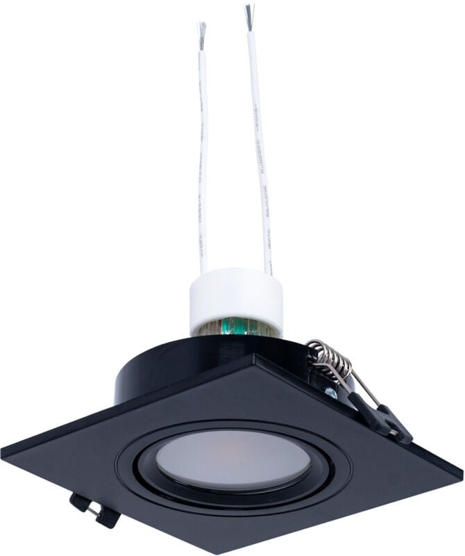 Einbaustrahler Set eckig 93x93mm (schwarz) + GU10 5,4W + Fassung