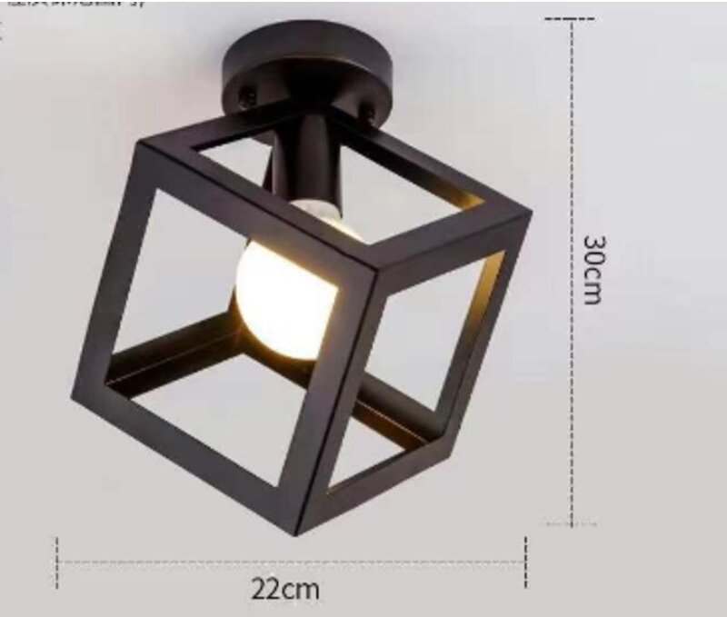 Geometrische Wandlampe aus Schmiedeeisen für Wohnzimmer, Küche, Loft, Esszimmer, Café (Glühbirne nicht enthalten), E27 q...