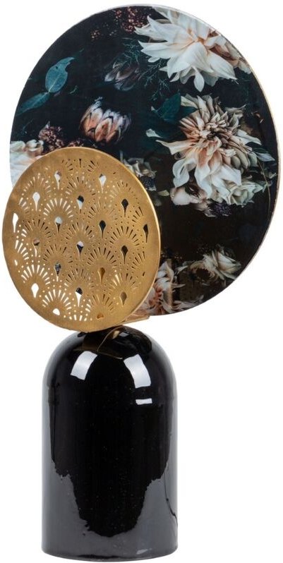 Tischlampe aus schwarz-goldenem Metall, 36 x 14 x 61 cm