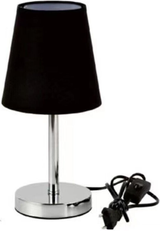 Tischlampenachttischlampechromstahlschwarzstofftd-303