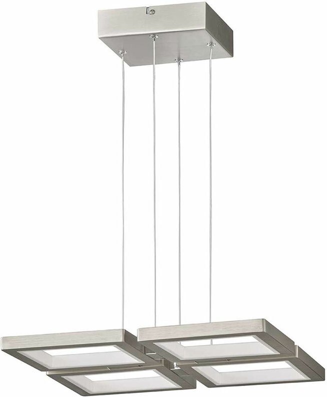 Led Hängeleuchte Pendelleuchte led Deckenlampe dimmbar Höhenverstellbar, nickel matt, 1x led 45 Watt 4300 lm warmweiß, h...