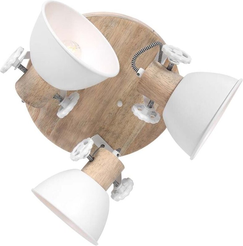 Mexlite - spot - Gearwood - weiß - metall gummibaumholz - ø 38cm