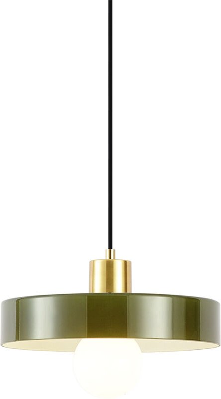 Retro-Hängelampe Gold mit grünem Glas - Jina