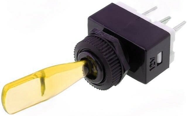 Beleuchteter Kippschalter 12V GELB GELB 6A/12Vdc ON-OFF