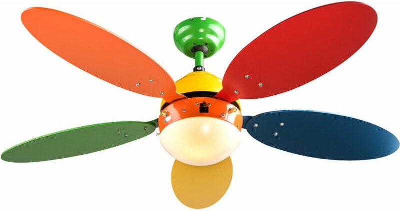 Etc-shop - led Deckenventilator mit RGB-Farbwechsler Zugschalter Fernbedienung Kinderzimmer 106,6 cm 3 Stufen