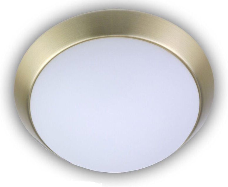 Led Deckenleuchte Deckenschale Opalglas matt Dekorring Messing matt, ø 35cm
