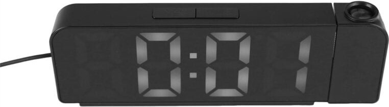 180 ° Rotation Projektionswecker 12/24H led Digitaluhr Deckenprojektor Wecker-Weiß