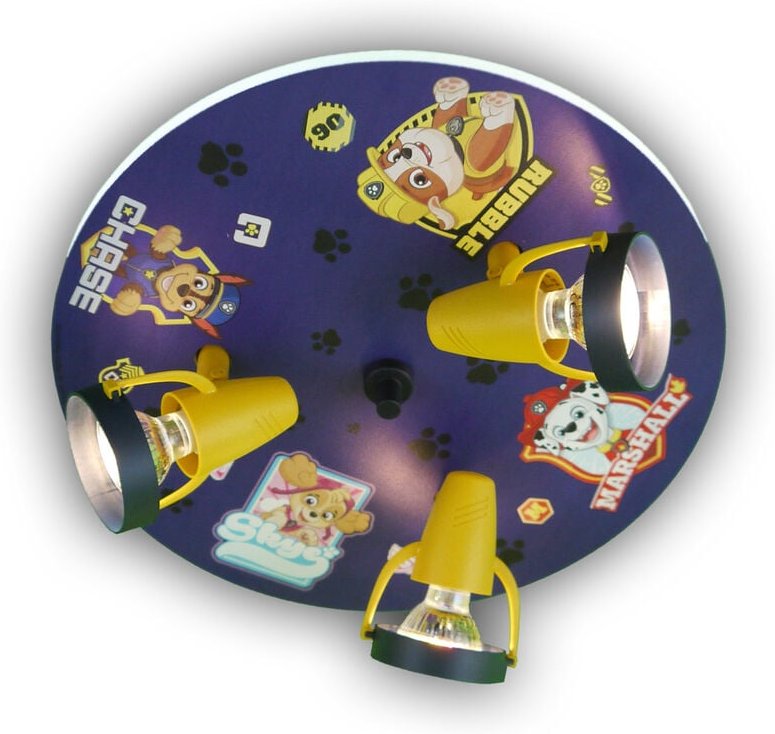 Led Kinderzimmer Deckenstrahler Ø35cm 3 flammig - schwenkbare Spots, Blau